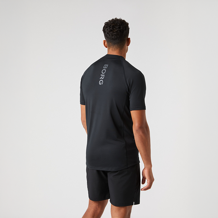 Mock Neck T‑shirt Sort