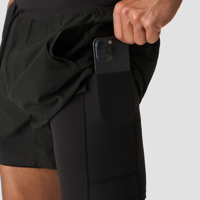 Workout 2-i-1 Shorts 5 Tommer Sort