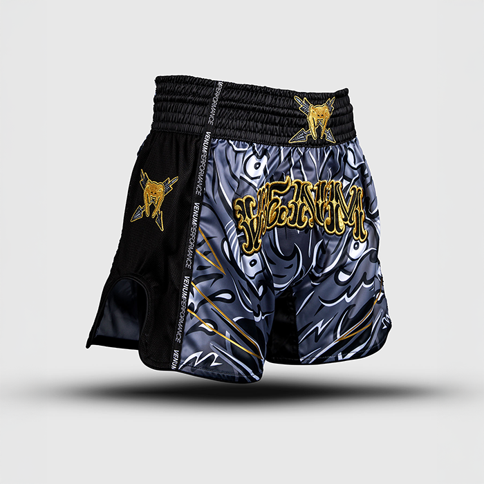 Venum Wolf Atak Muay Thai Shorts Sort Gr&aring;