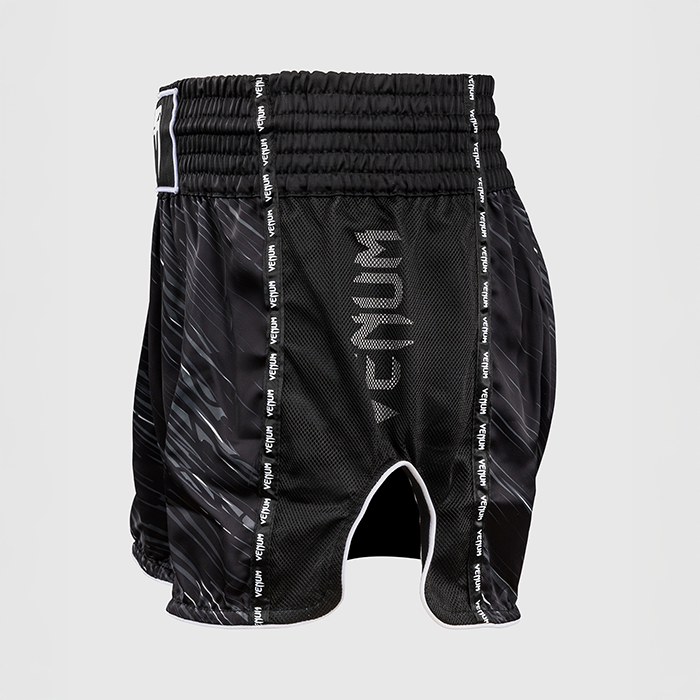 Rapid Muay Thai Shorts Sort Gr&aring; Hvid