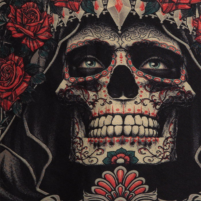 Santa Muerte 5.0 Fight Shorts Sort Guld
