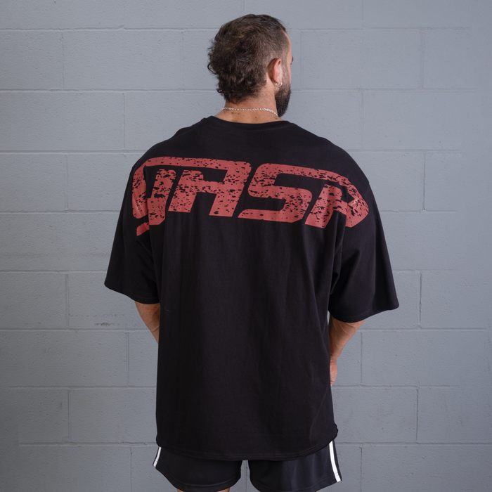 Gasp Iron Tee, Black/Red