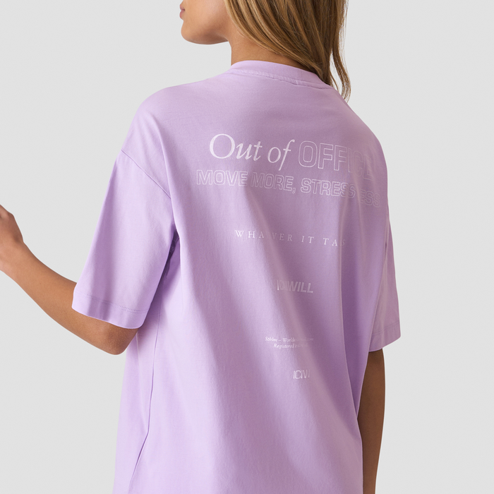 Everyday Oversized Bomulds T shirt Print Lilla