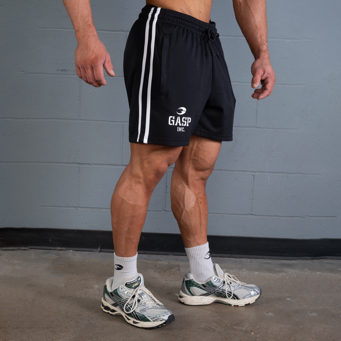 2 Stripe St. Mesh Shorts, Black/White