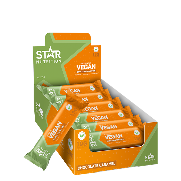 12 x Vegansk proteinbar 55 g caramel_chocolate